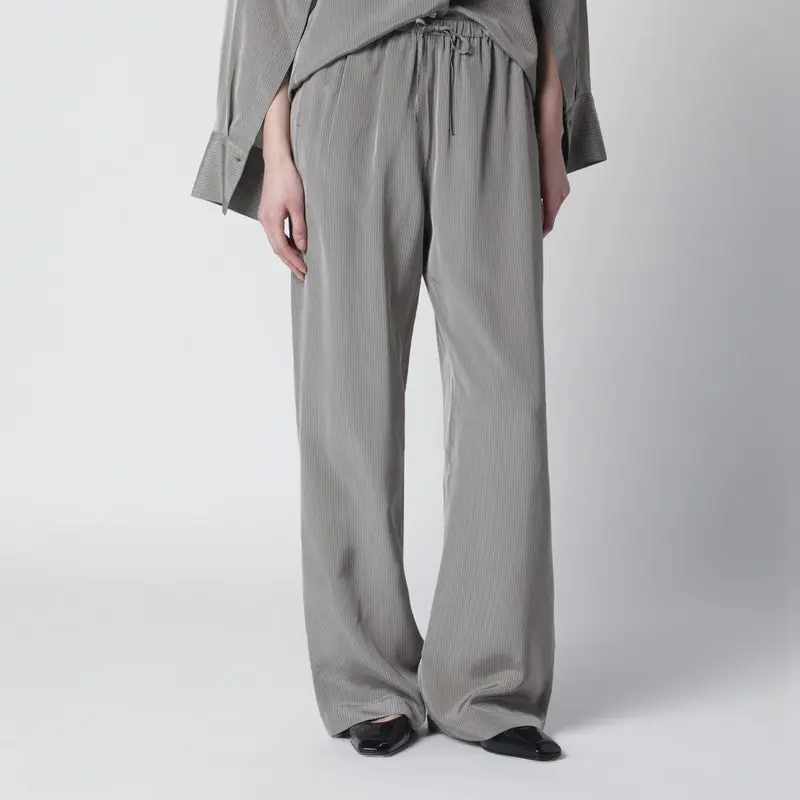 Light Grey Wide Striped Trousers - RóHe
