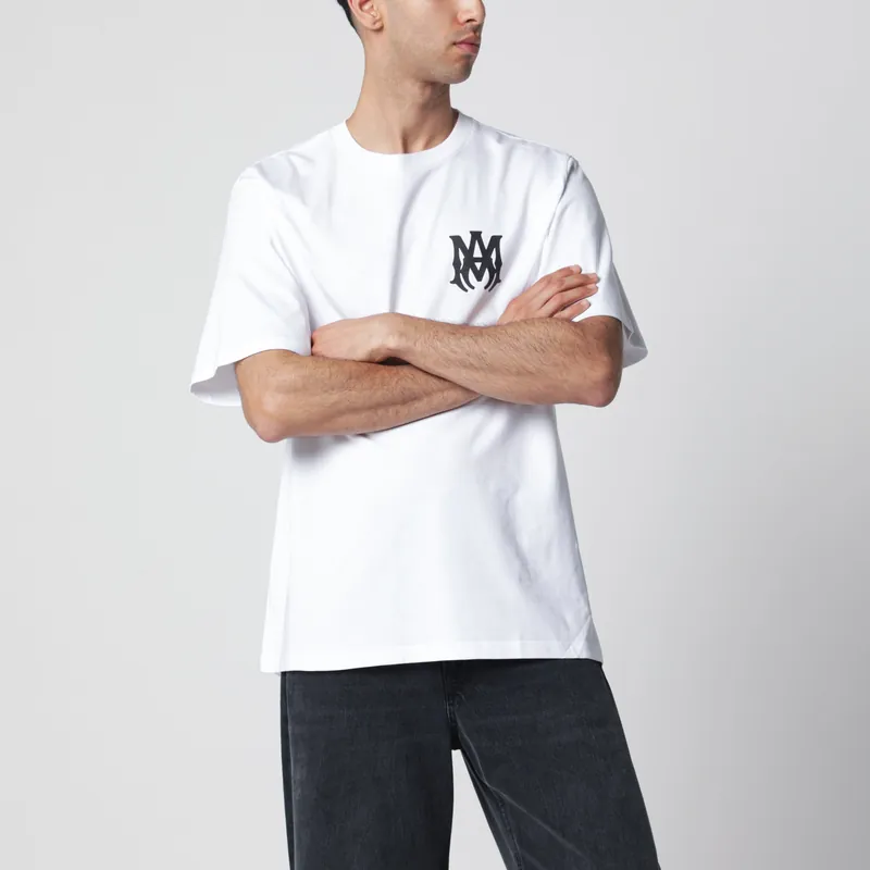 White Cotton T-Shirt With Logo Print