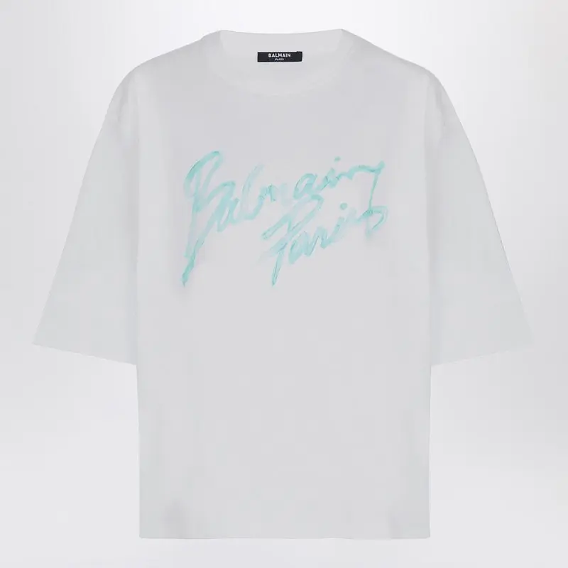 Oversized White T-Shirt With Logo Print