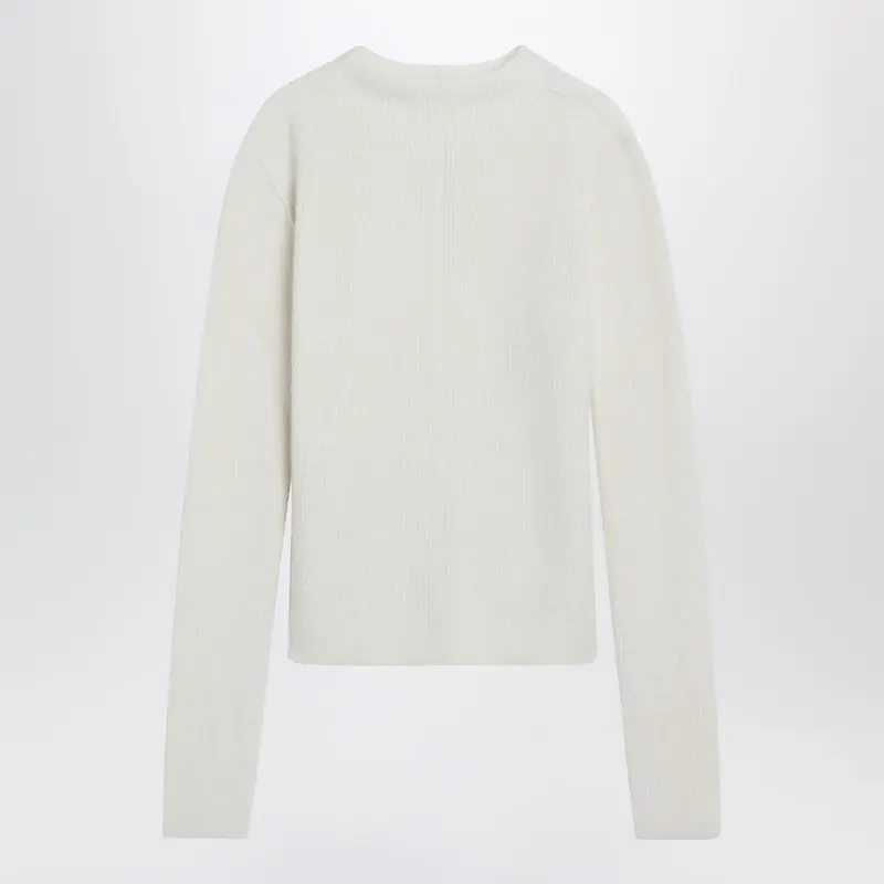 White Ribbed Alpaca Blend Sweater - Rick Owens