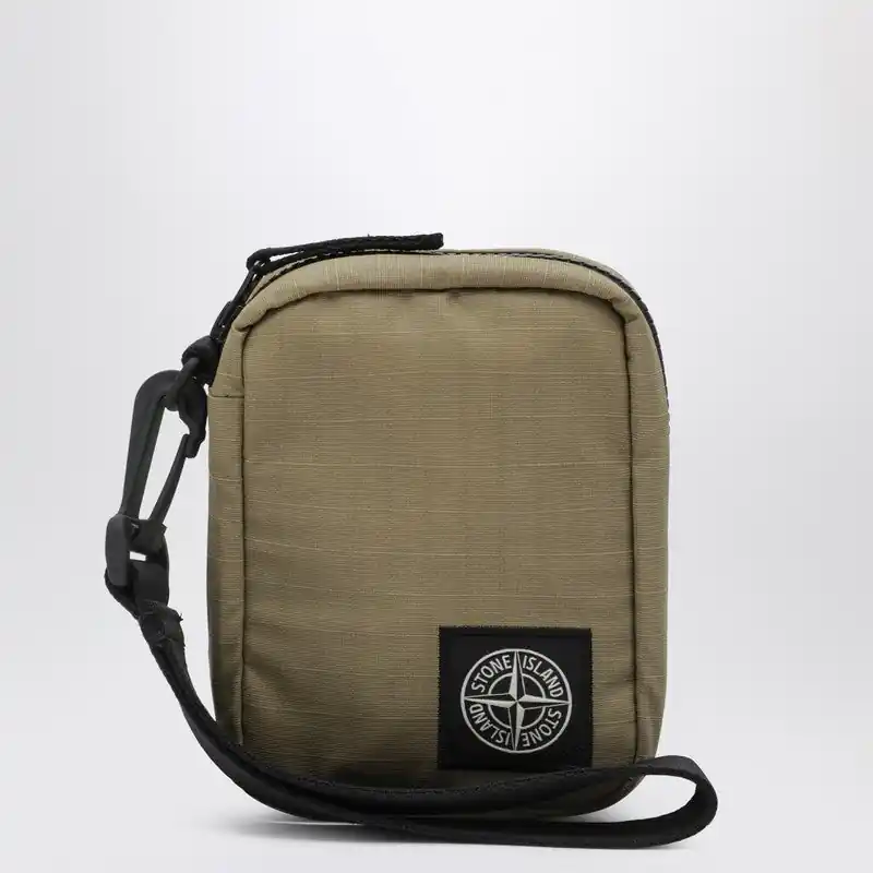 Military Green Wrist Wallet With Logo Patch - Stone Island