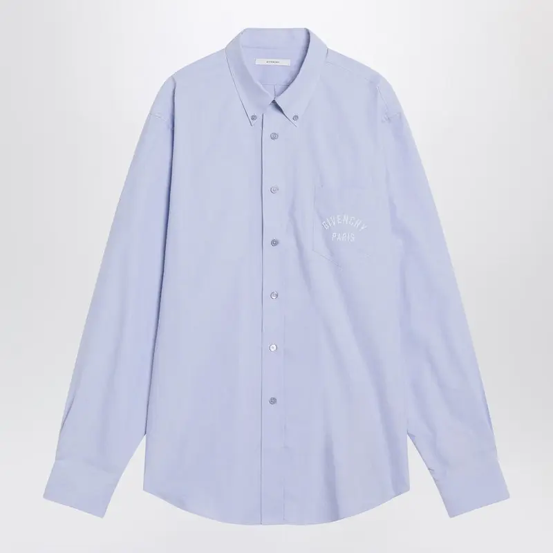 Light Blue Button-Down Shirt In Cotton