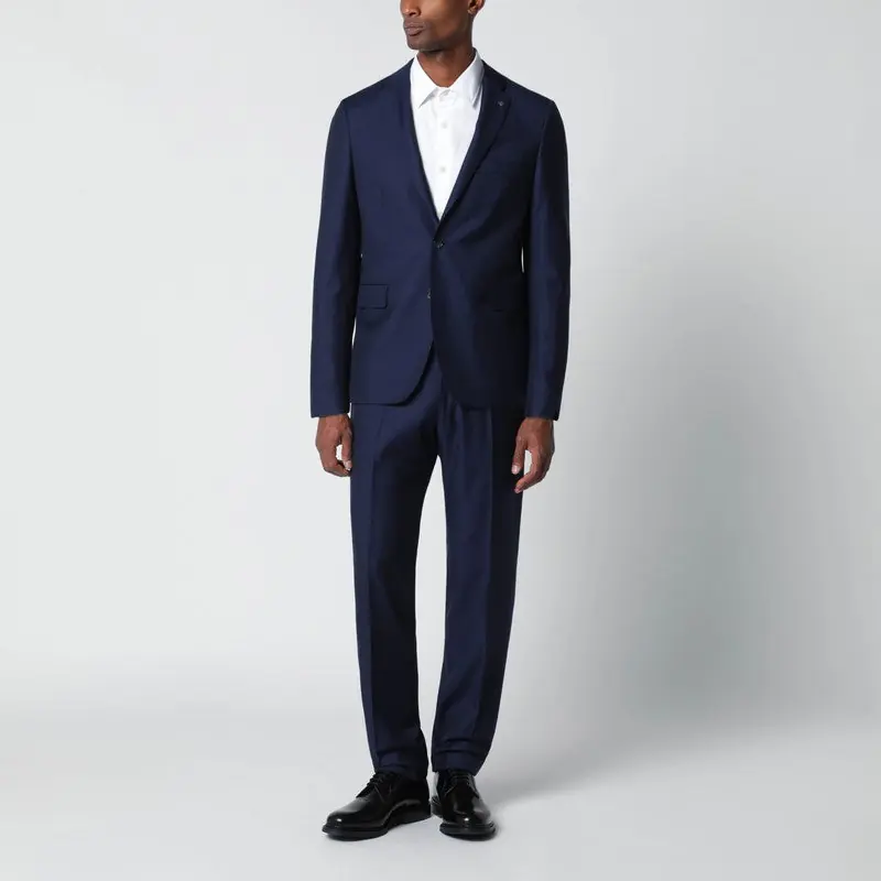 Blue Wool Single-Breasted Suit