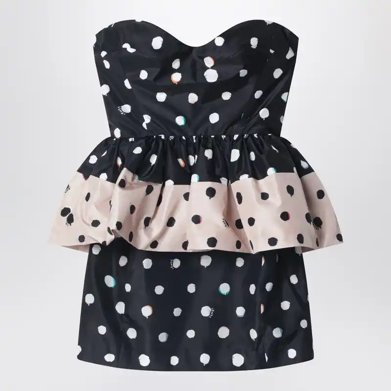 Black Printed Taffeta Dress - Fendi