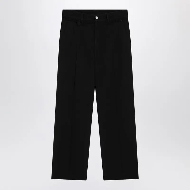 Black Wool-Blend Trousers