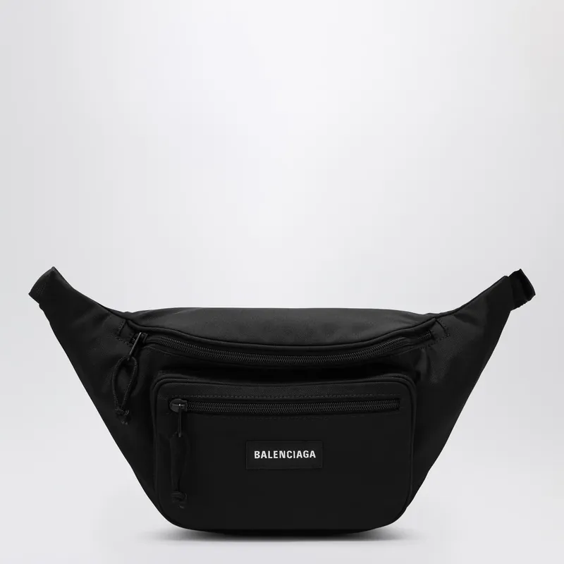 Explorer Black Nylon Belt Bag With Logo - Balenciaga