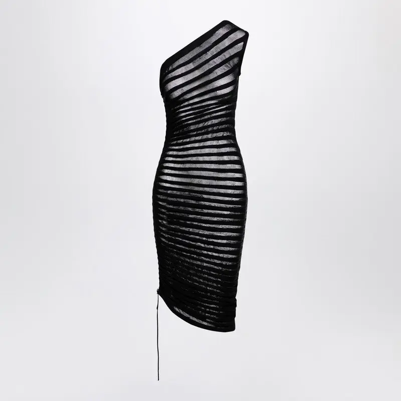 Black Asymmetrical Skeleton Dress - Alaïa