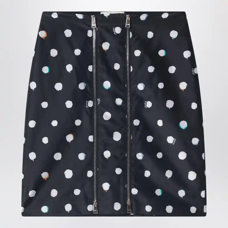 Black Printed Taffeta Skirt - Fendi