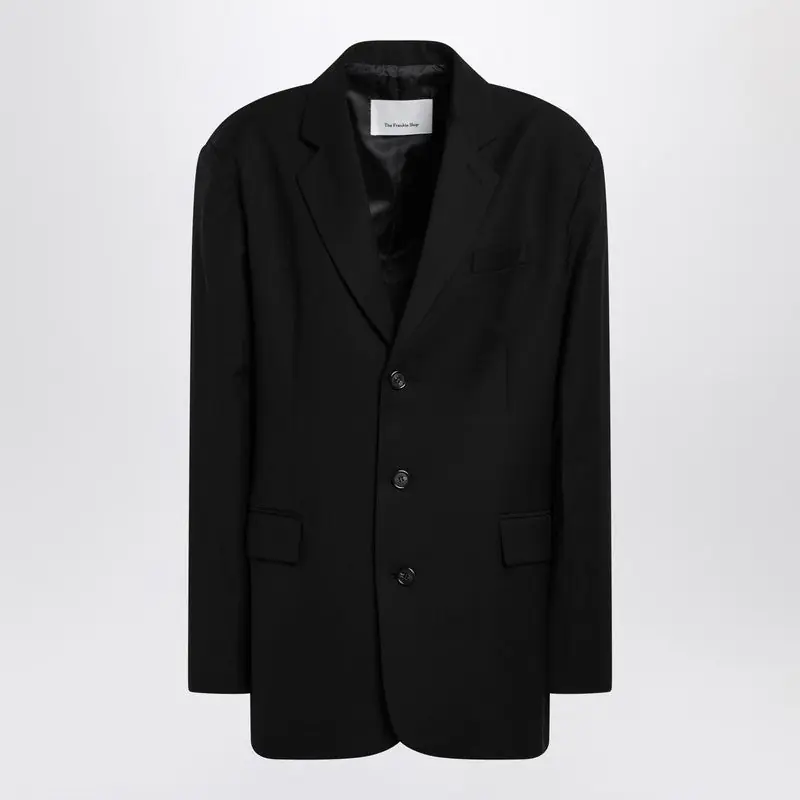 Black Oversized Single-Breasted Gelso Jacket