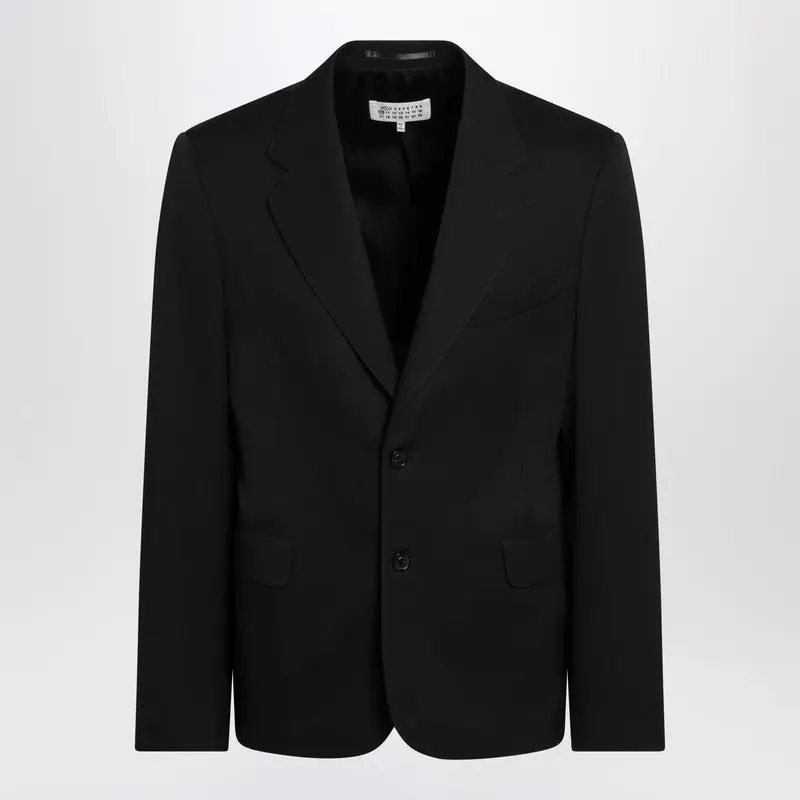 Black Wool Single-Breasted Jacket