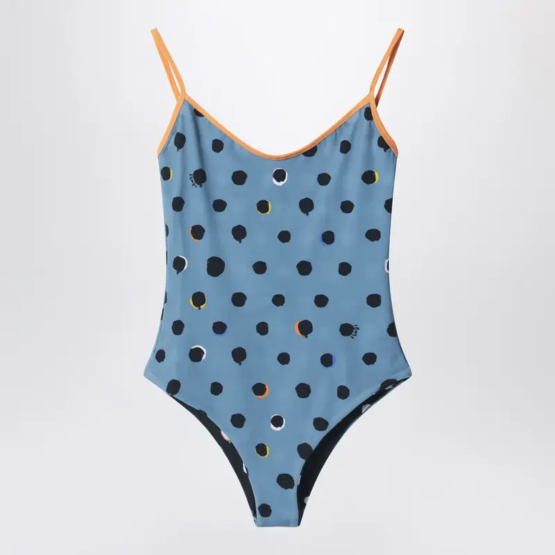 Reversible Polka Dot One-Piece Swimsuit
