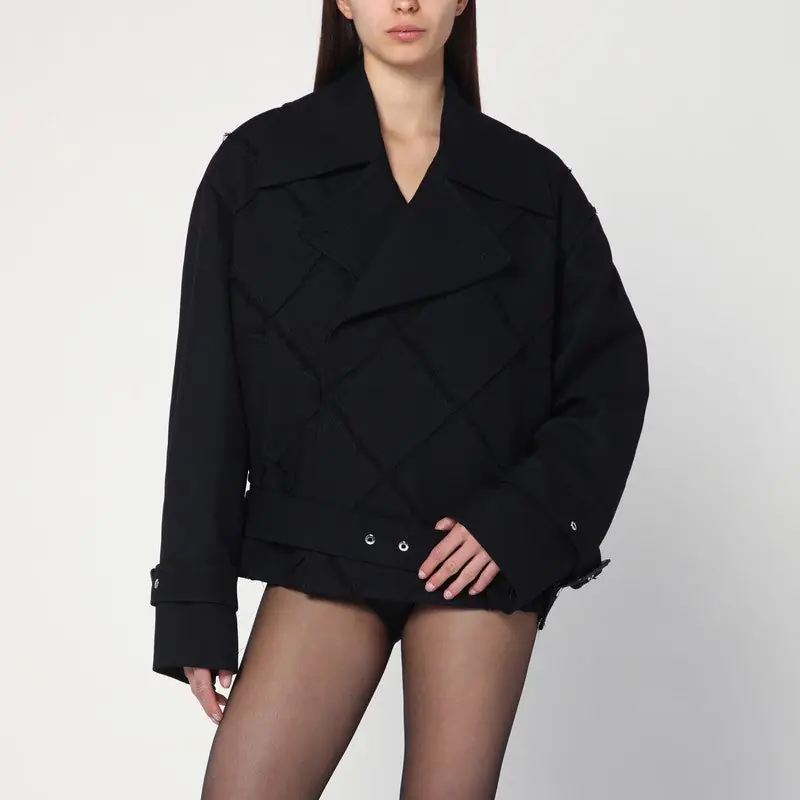 Black Belted Jacket In Wool Blend - Namacheko