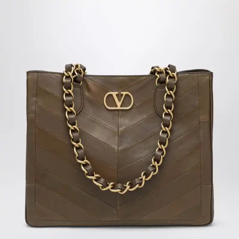 Laseine Shopping Bag In Tundra Green - Valentino Garavani