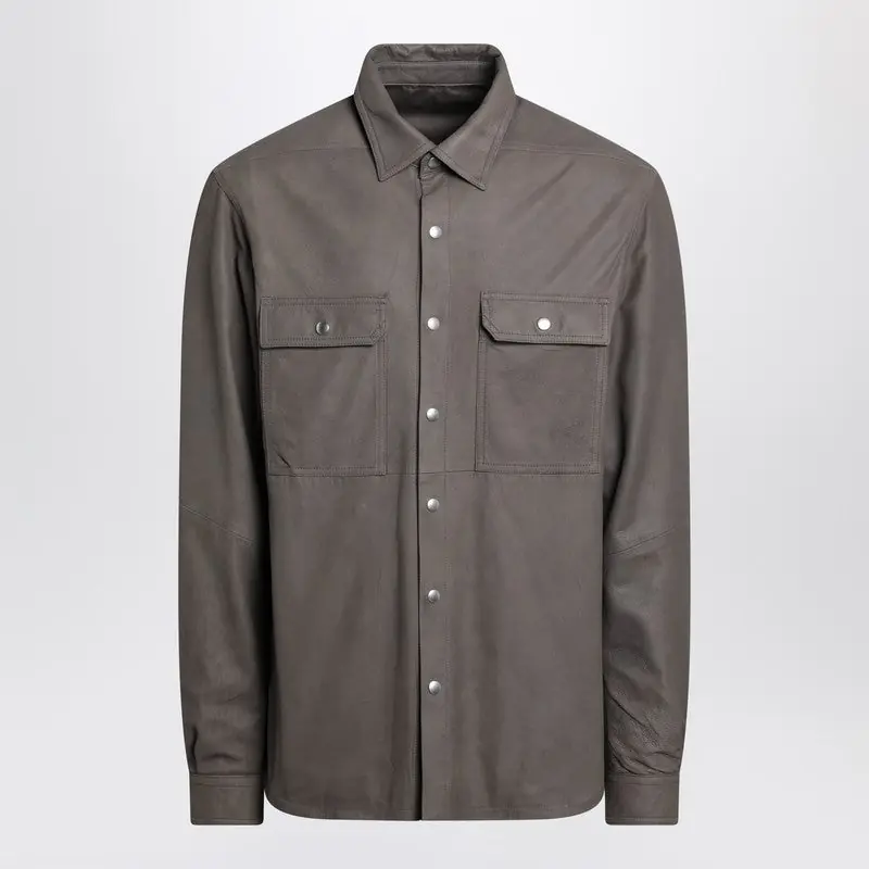 Mud-Colored Cotton-Blend Shirt