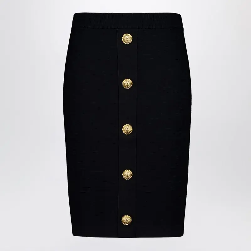 Black Tweed Pencil Skirt - Balmain