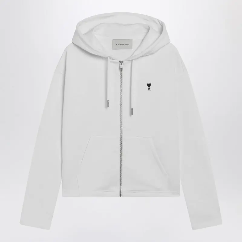 White Ami De Coeur Zip-Up Hoodie