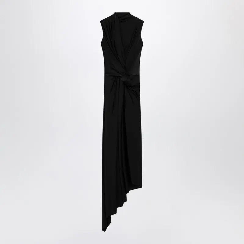 Black Draped Midi Dress - Balenciaga