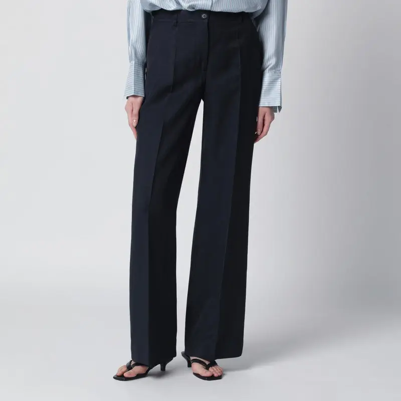 Blue Viscose Trousers - P.A.R.O.S.H.