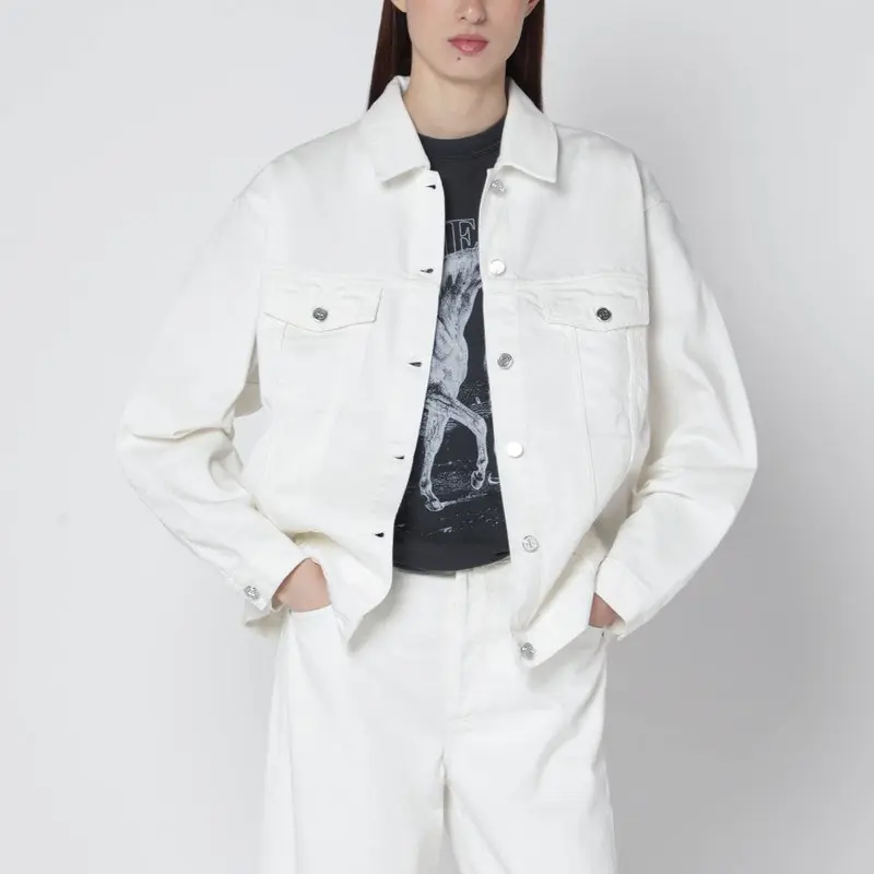 Ecru Organic Denim Jacket - Anine Bing