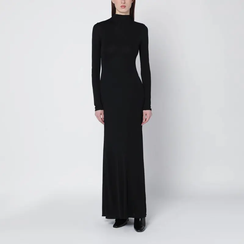 Black Dress With Back Draping - Alaïa