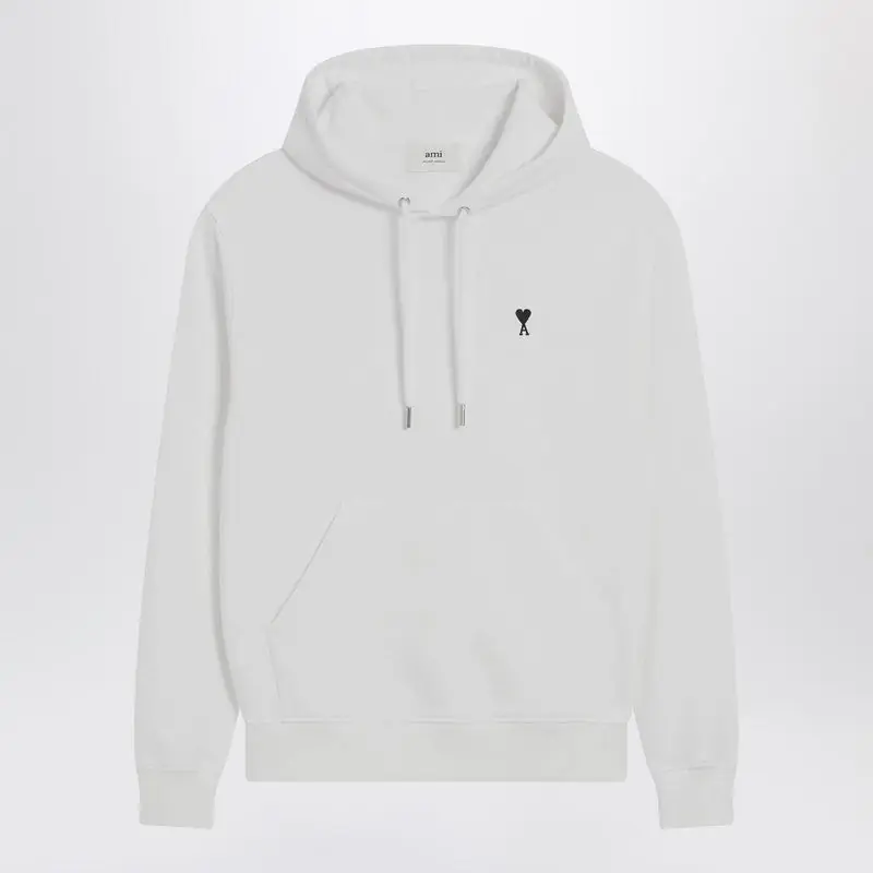White Ami De Coeur Hooded Sweatshirt - Ami Paris
