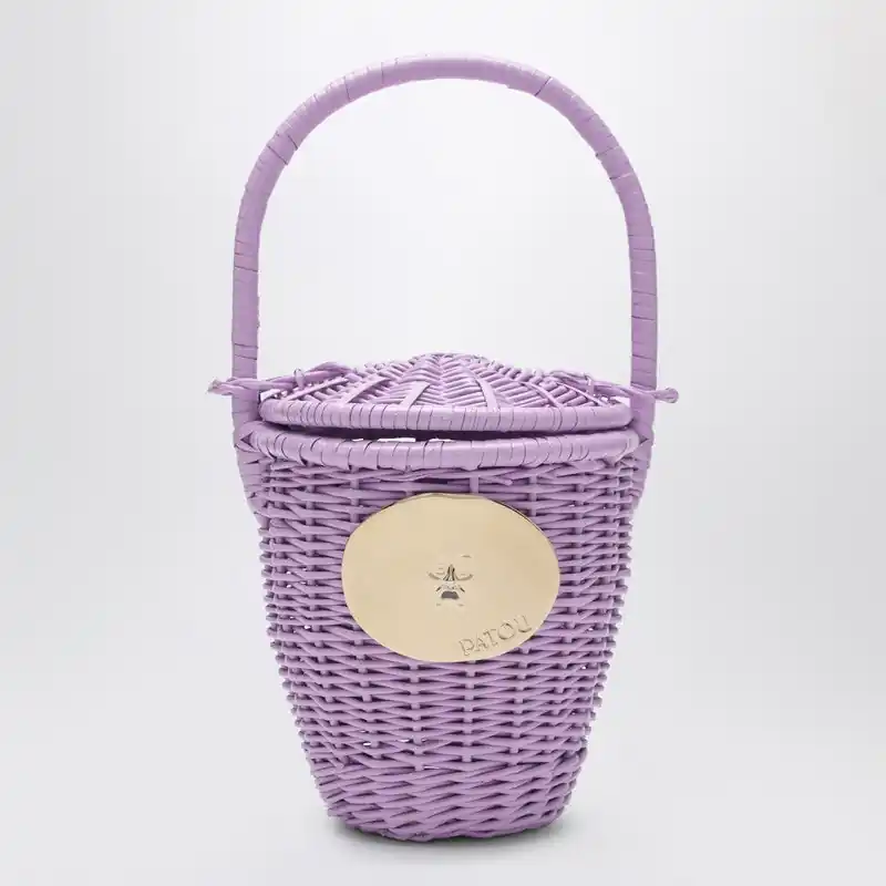 Lilac Wicker Bucket Bag - Patou