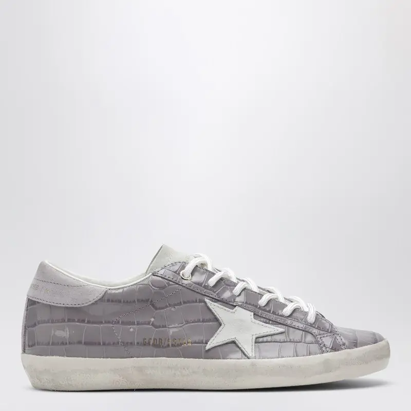 Super-Star Sneakers Lilac Crocodile-Effect Leather