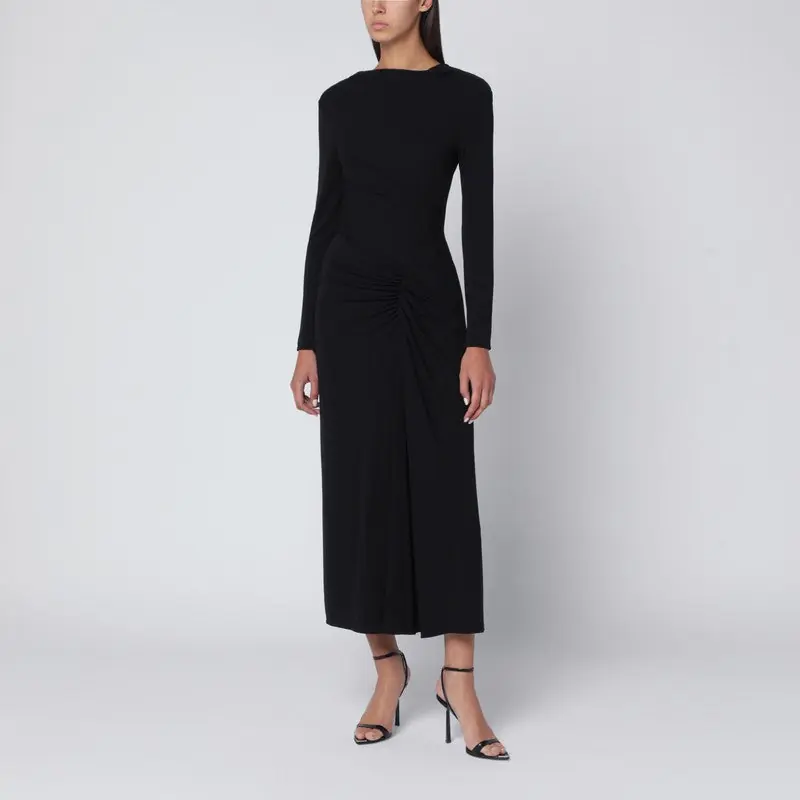 Ferrera Dress In Black Draped Jersey - Simkhai