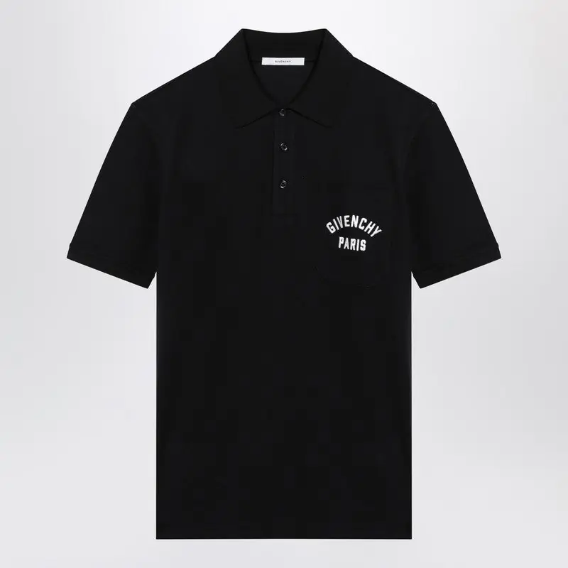 Dark Blue Polo Shirt With Logo Embroidery - Givenchy