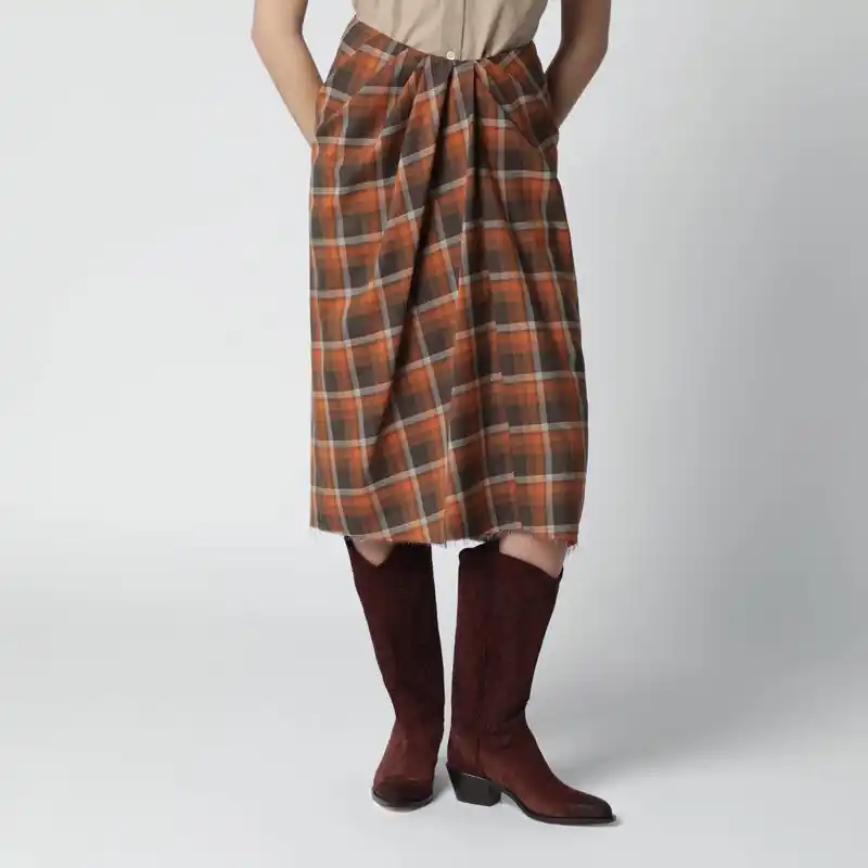 Draped Tartan Skirt - 6397