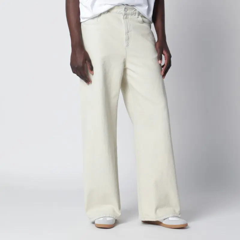 Wide-Leg Light Blue Bleached Jeans
