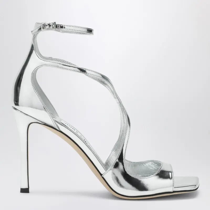 Azia 95 Metallic Silver Sandals - Jimmy Choo